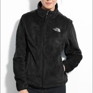 North Face furry black zip up